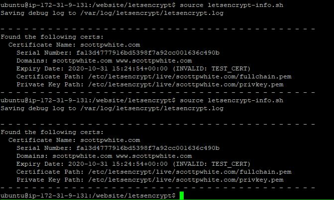 Let's Encrypt Info Staging