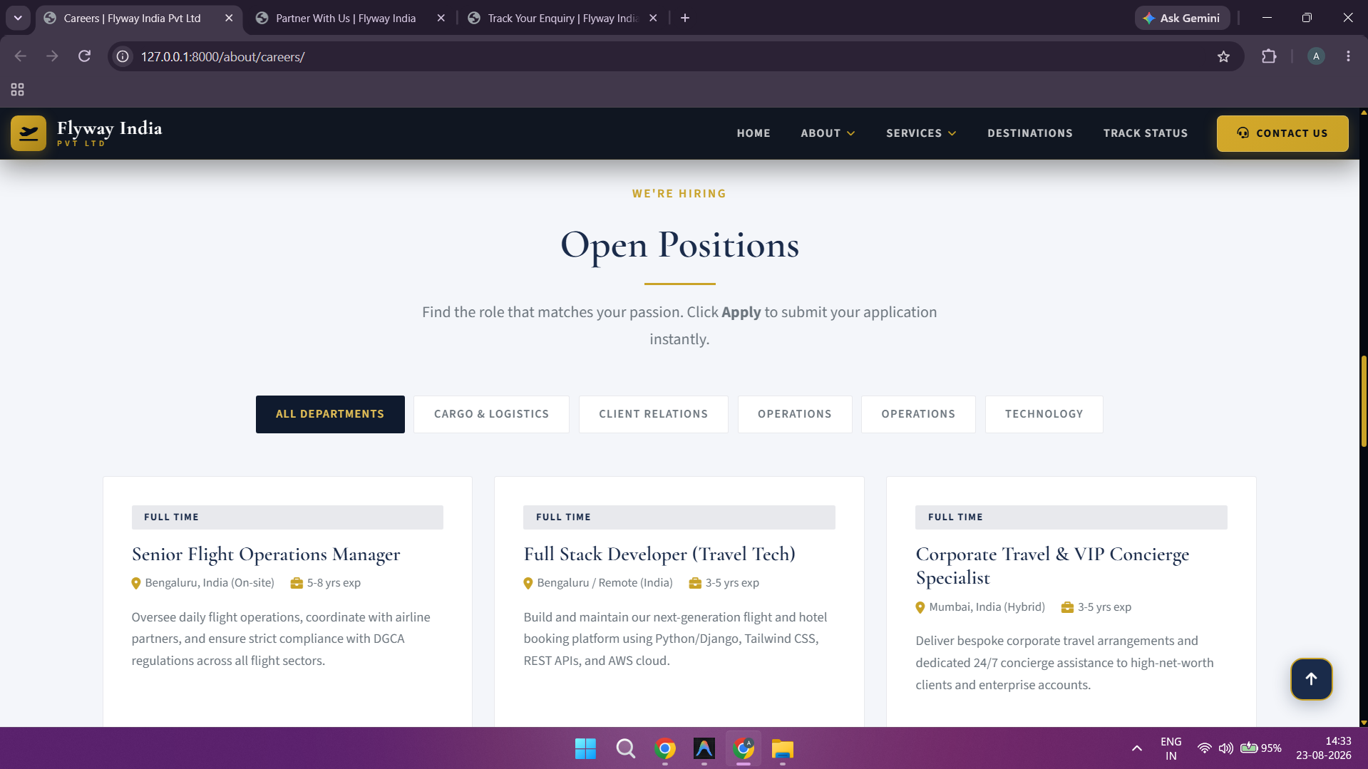 Careers - Candidate Requirements & Skill Matrix