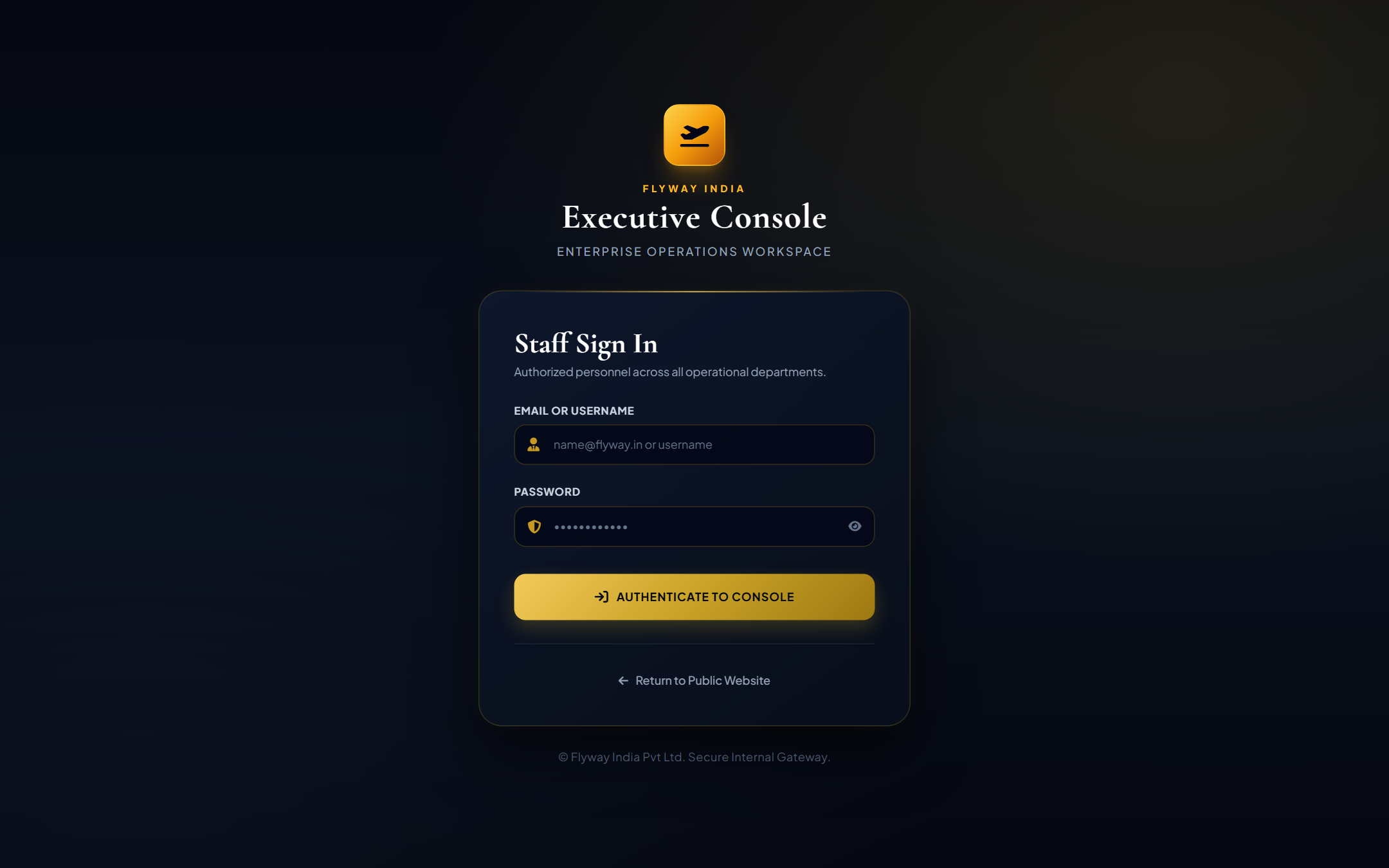 Unified Dashboard - Staff Login Portal