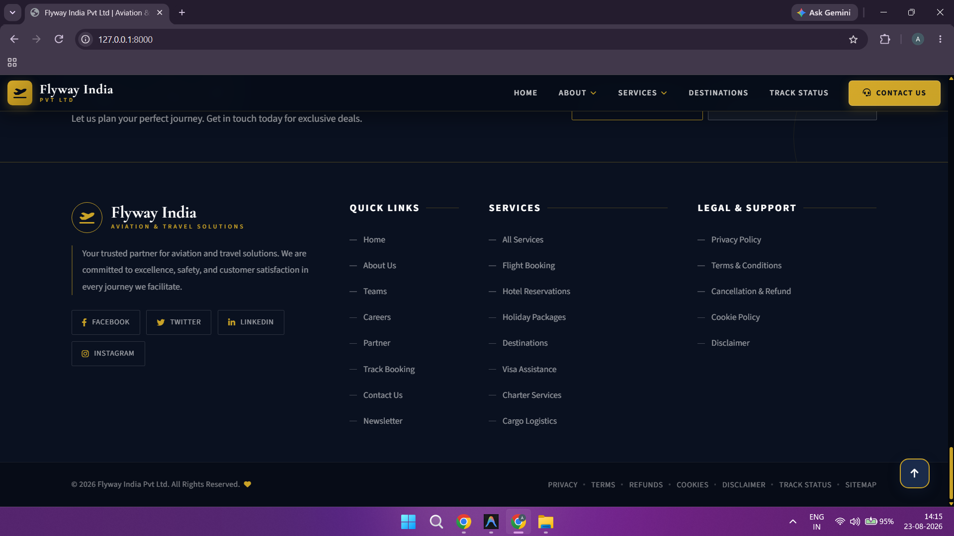 Homepage - Footer & Regulatory Links