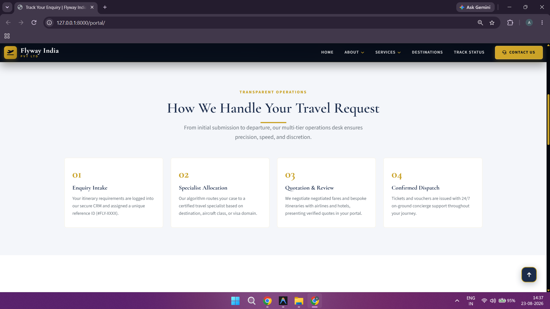 Customer Portal - Live Status Progression Stepper