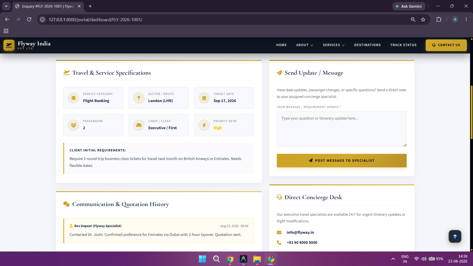 Customer Portal - Quote Review & Approval Stage