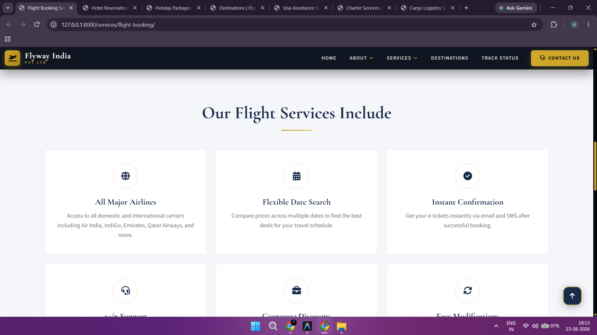 Flight Booking - Add-on Services & Baggage Options