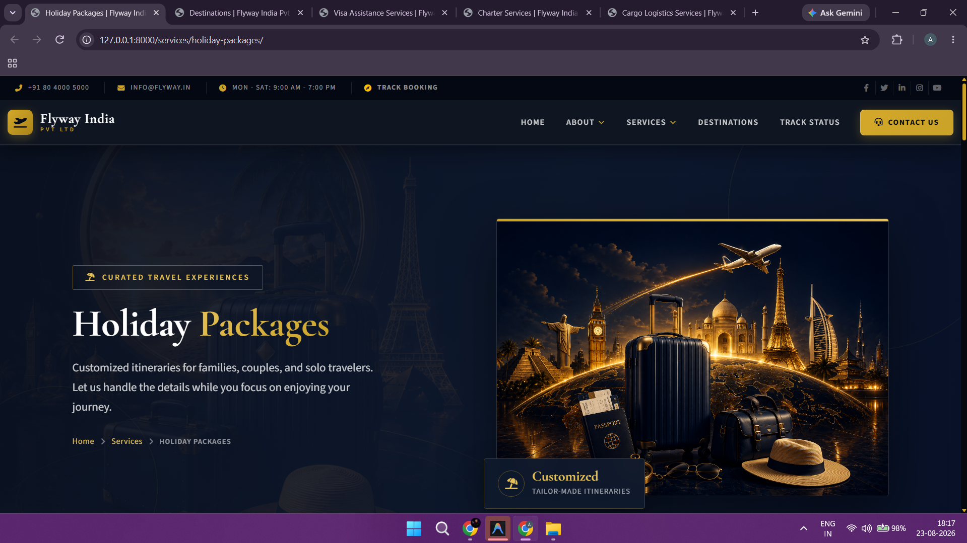 Holiday Packages - Category Filter Tabs & Highlights