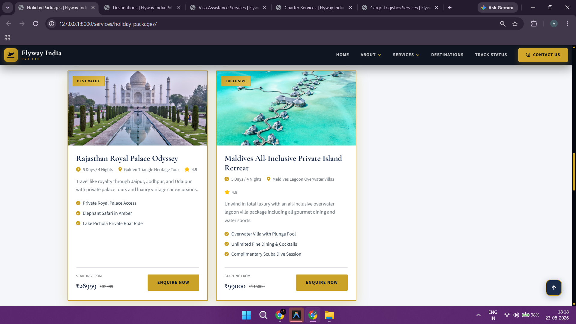 Holiday Packages - Booking & Traveler Details