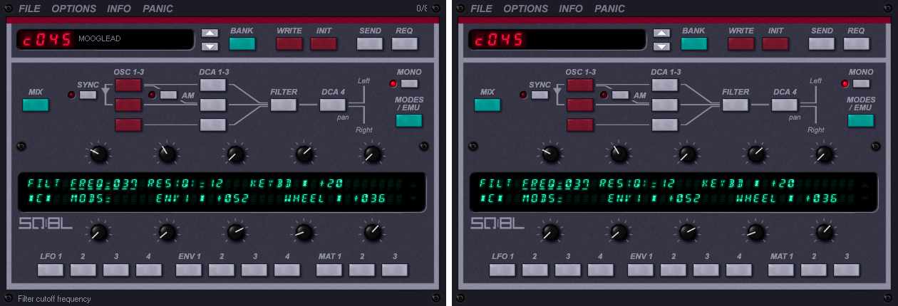 The original editor (left, rendered from the original code) and the port (right)