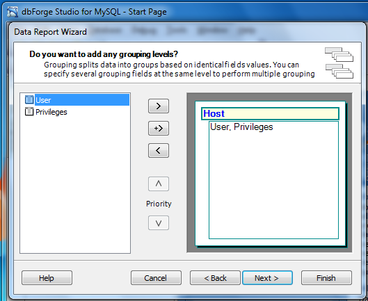 Data Report Group by Host