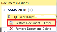 Restoring the Selected Document