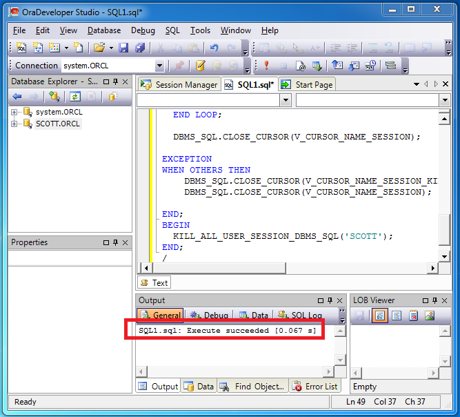 OraDeveloper Studio: Execute Procedure