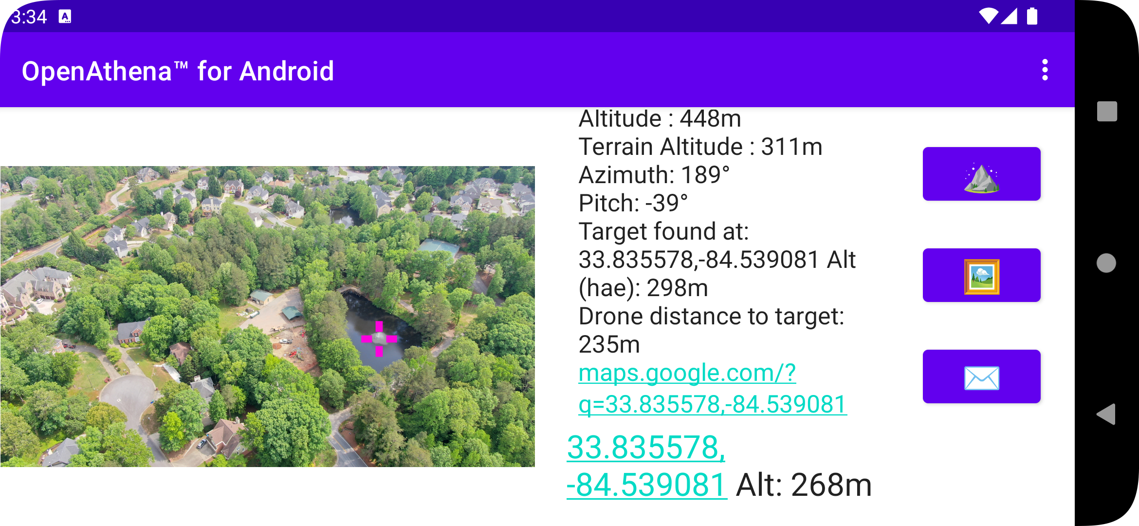 OpenAthena for Android demo of arbitrary point selection for raycast calculation