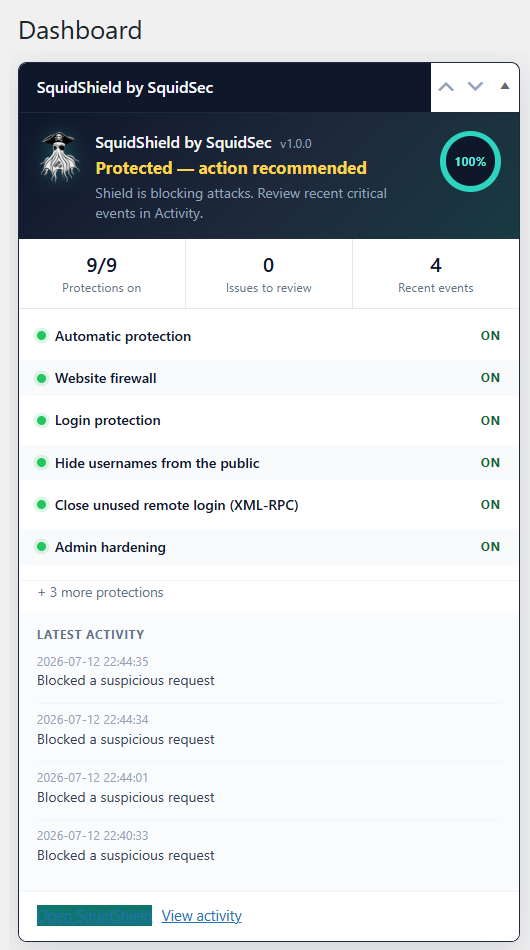 Activity and audit log