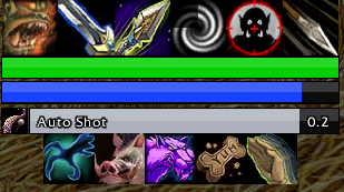 Your bars, resource display and swing timer in game