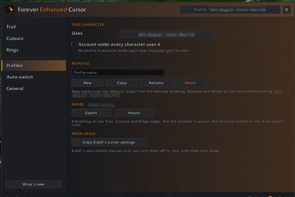 The Profiles page