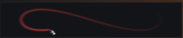 A one-colour trail in the live preview