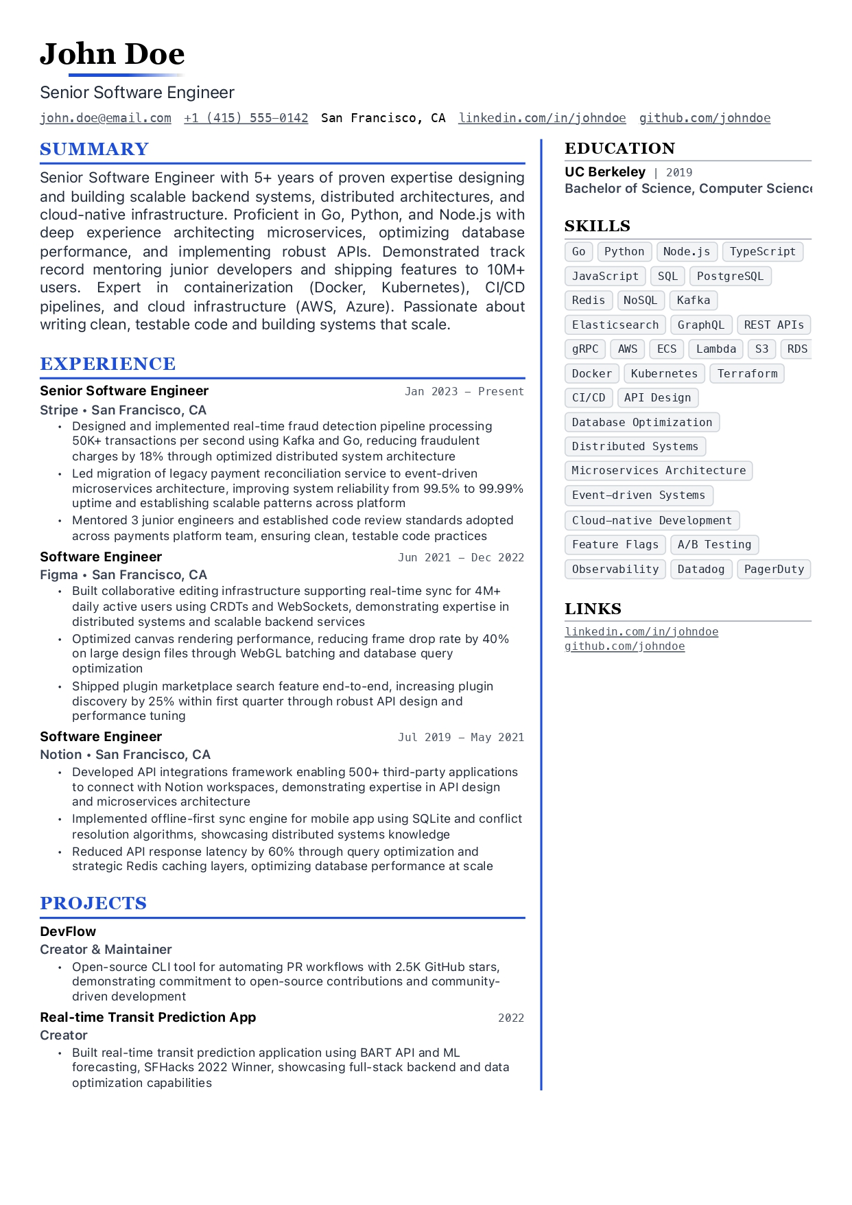 Modern Two Column Template