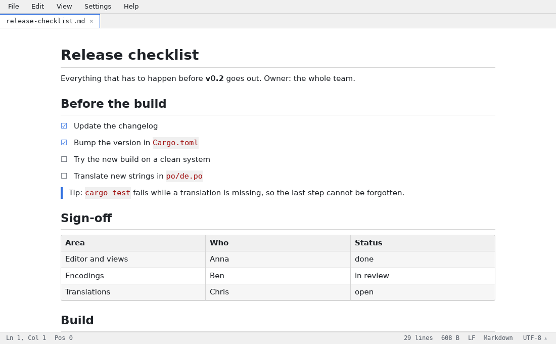 Rendered Markdown in the light theme