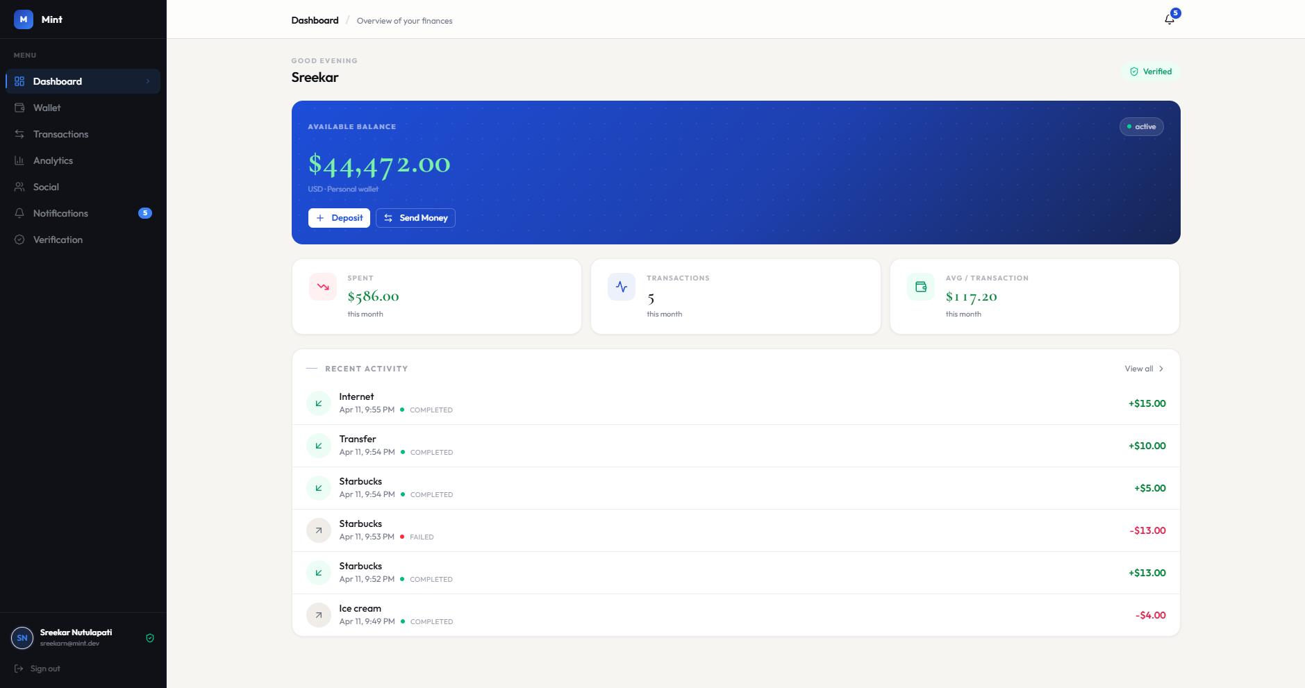 Mint screenshot 1