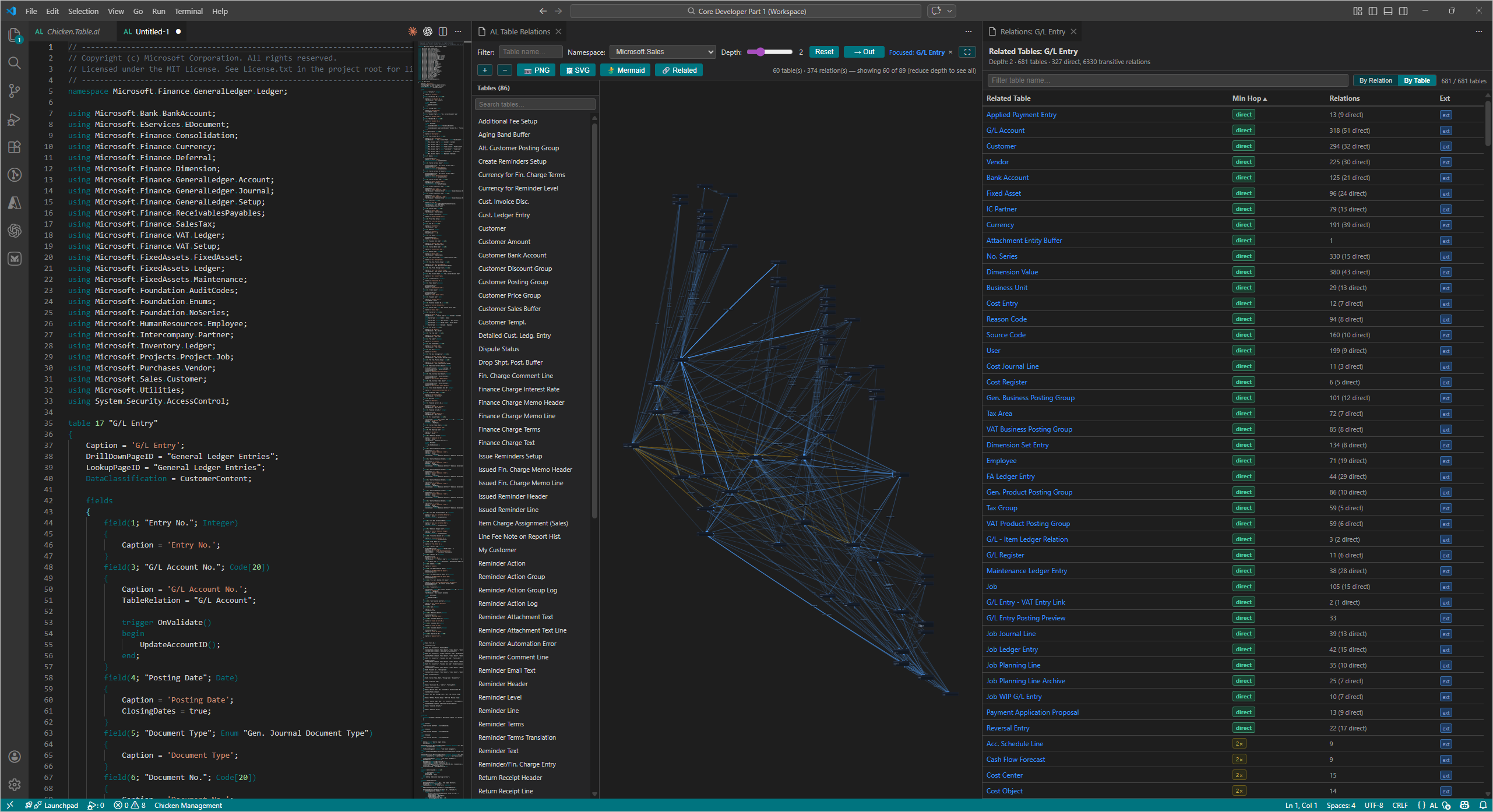 Related Tables panel