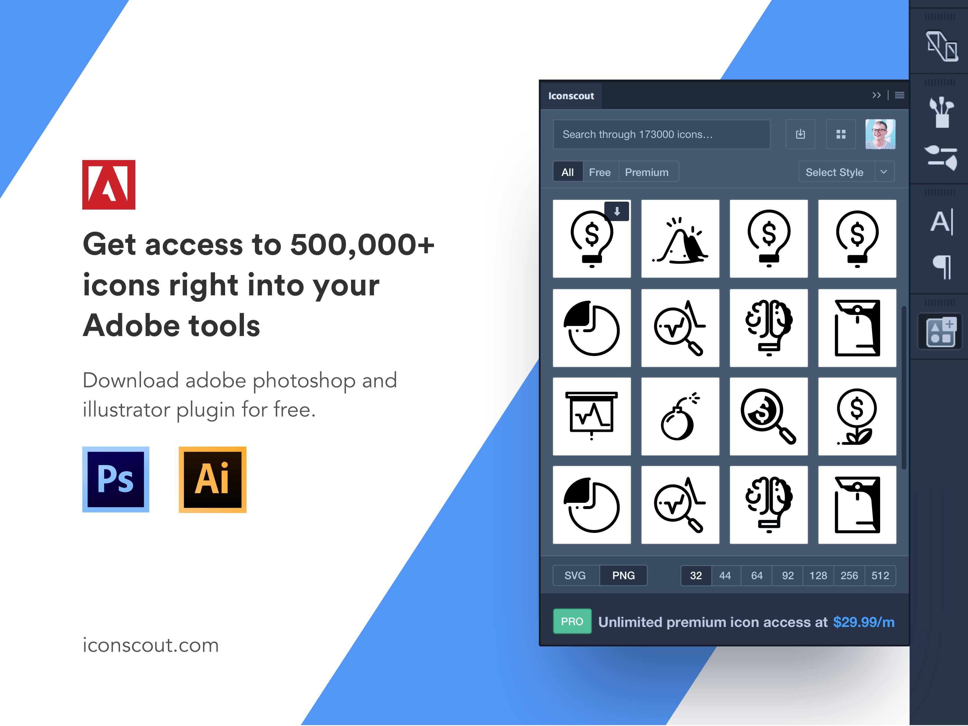 Icondrop Adobe Plugin by Iconscout