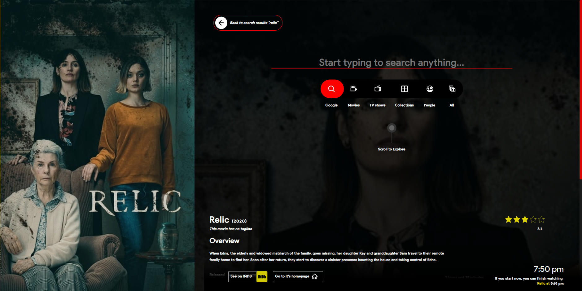 Movie New tab Extension screenshot2