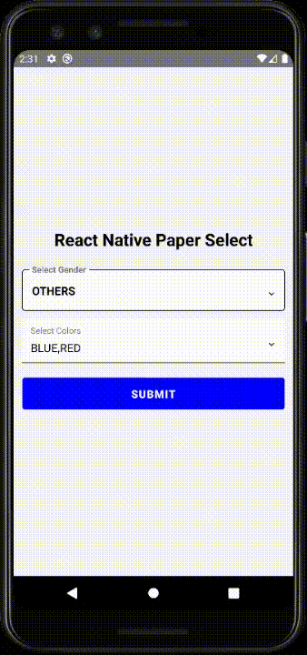 React Native Paper Select