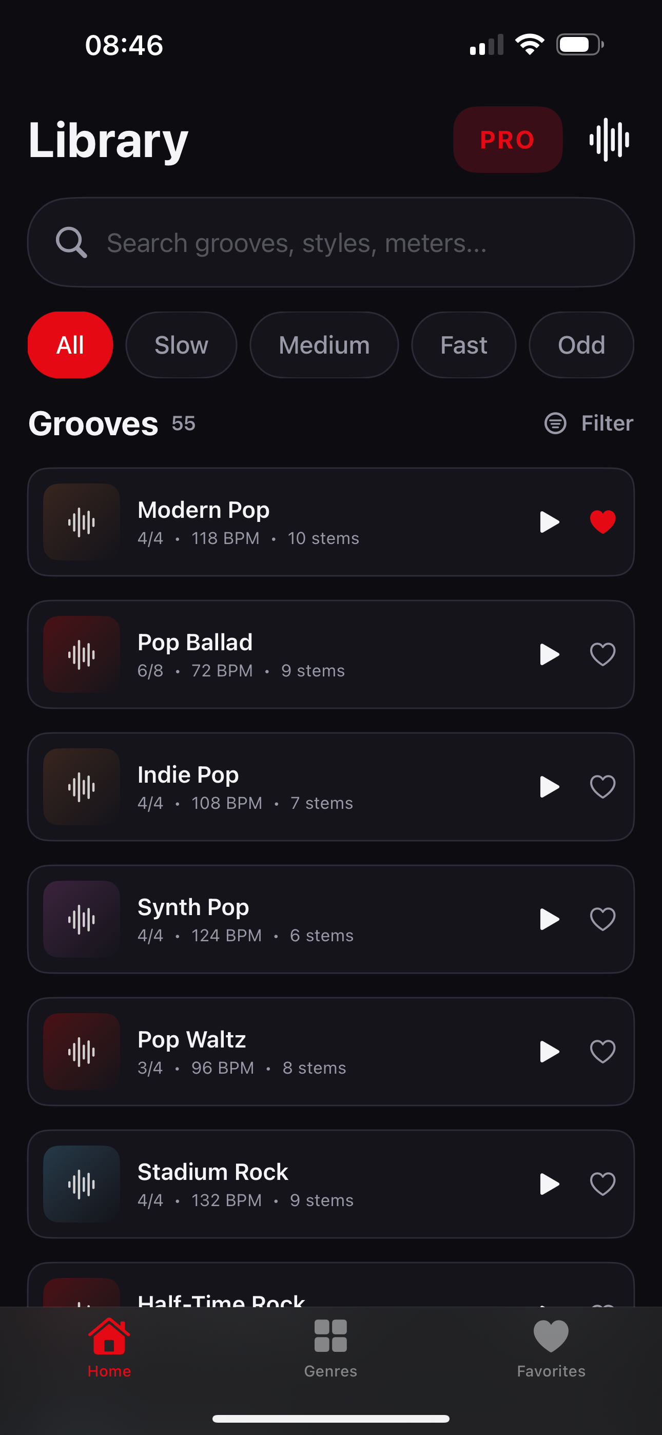 GrooveMixer app screenshot