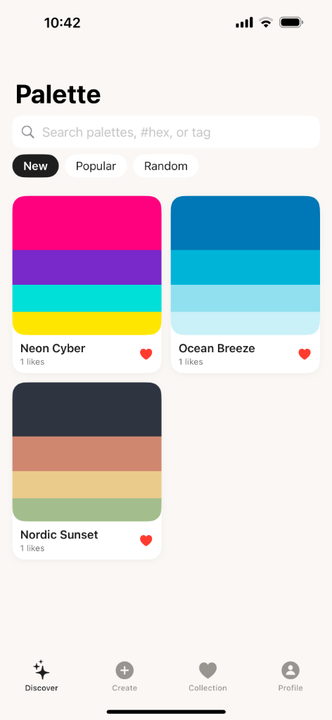 Palette iOS and Android app screenshot