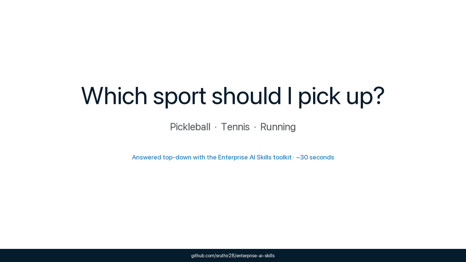 Worked example: which sport should I pick up?