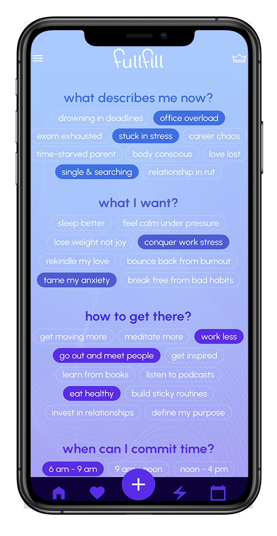 Fullfill profile and wellbeing app
