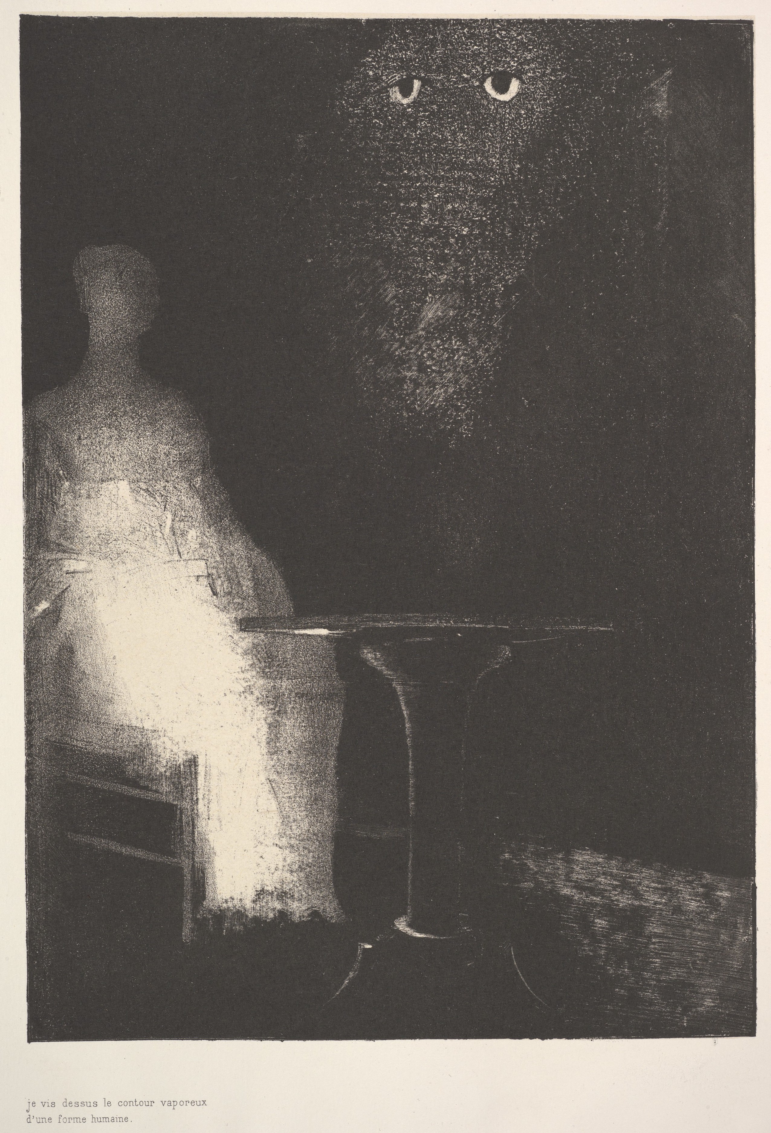 Odilon Redon - Below, I saw the vaporous contours of a human form (1896)
