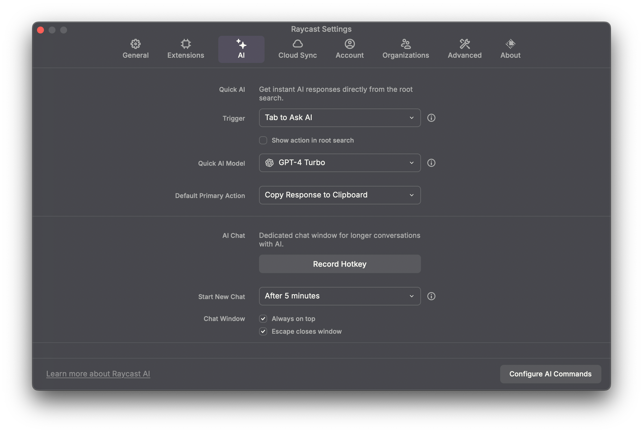 Raycast Sync