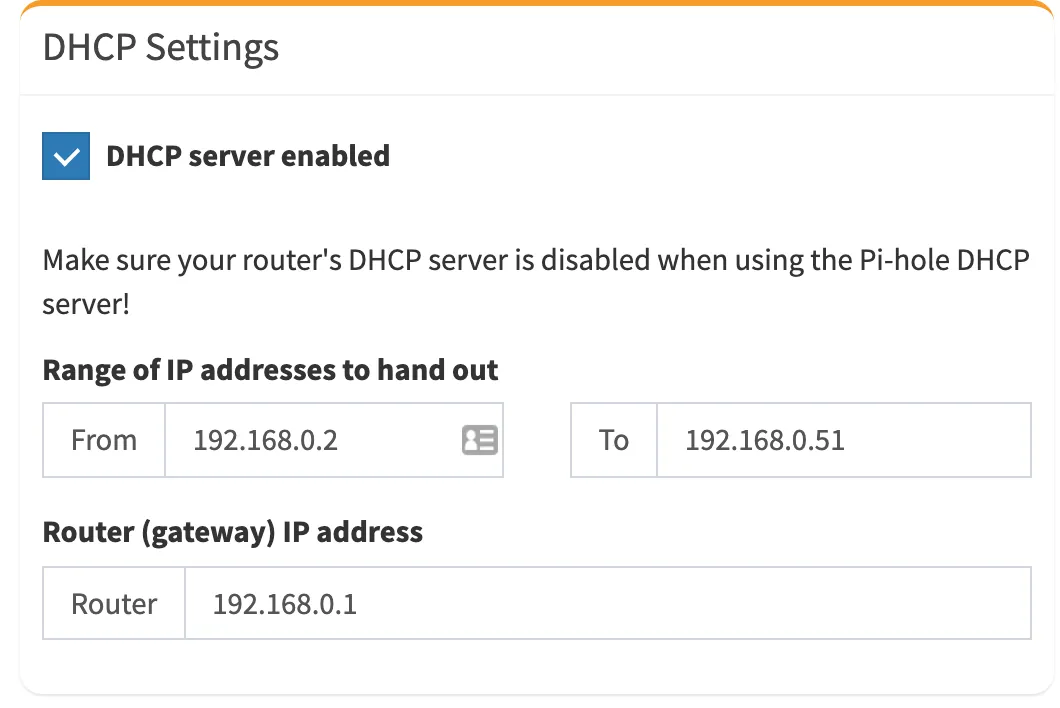 image pihole dhcp