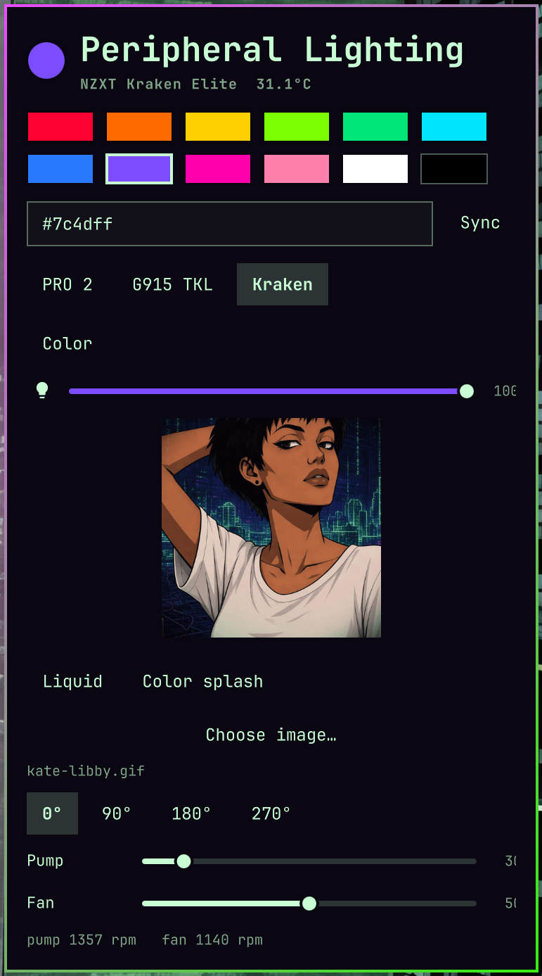 NZXT Kraken Elite panel