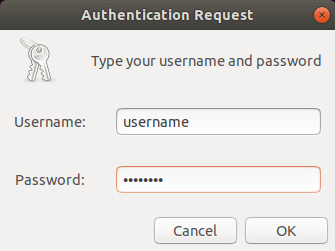 the os-auth screen running on Linux