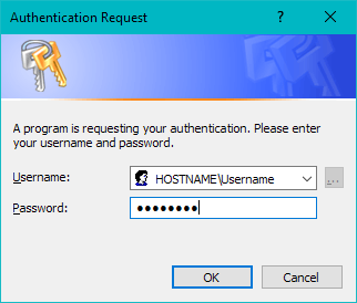 the os-auth screen running on Windows