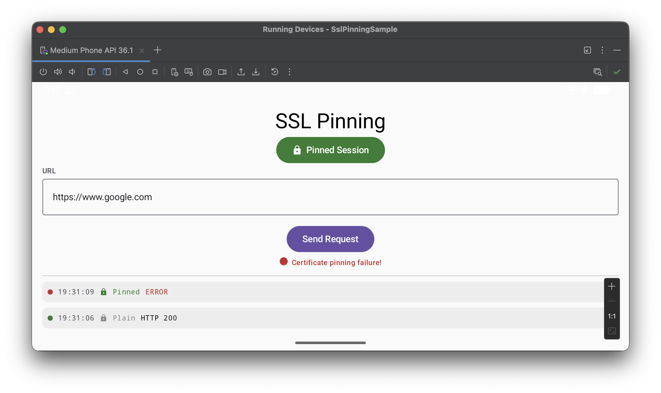 Sample App screenshot
