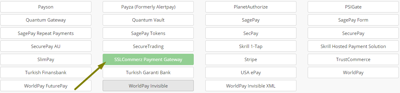 Payments Menu