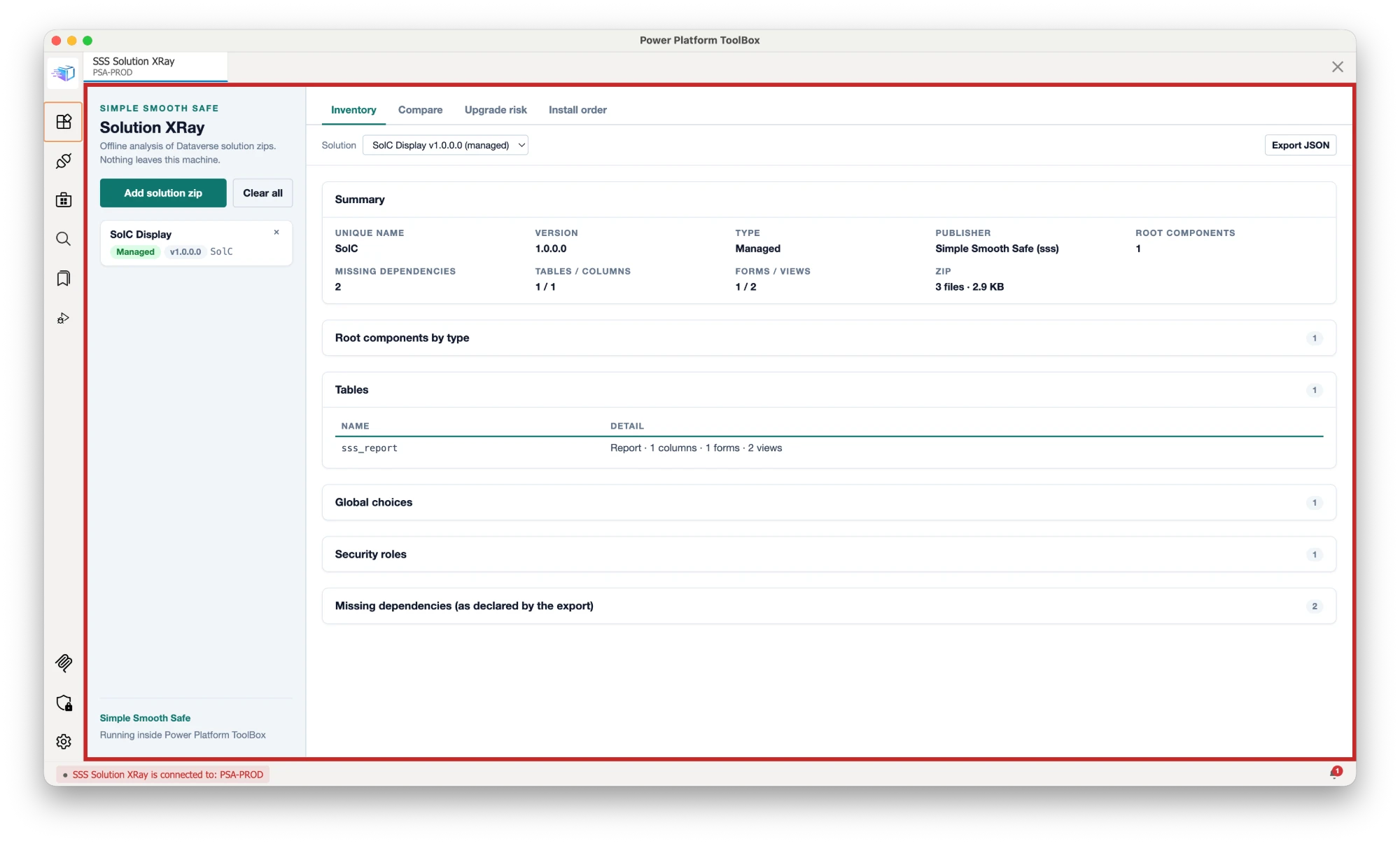 Inventory, light theme