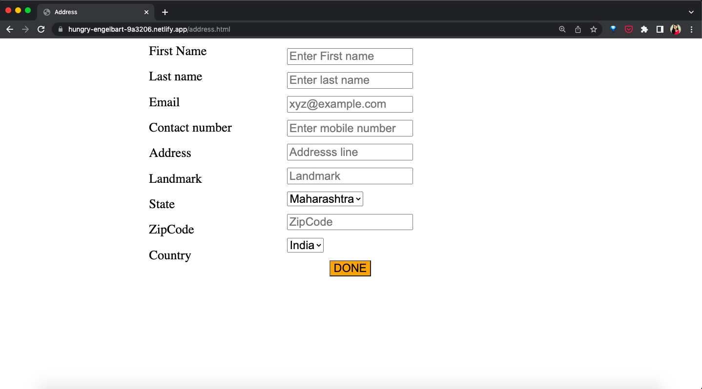 Address Form