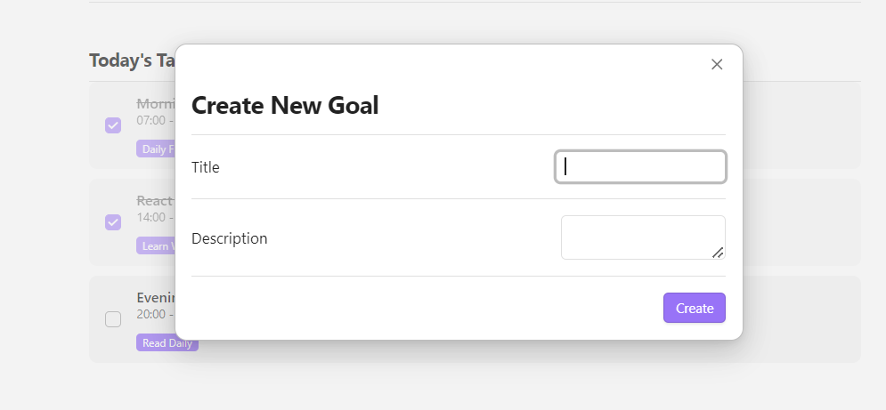 Create goal and tasks
