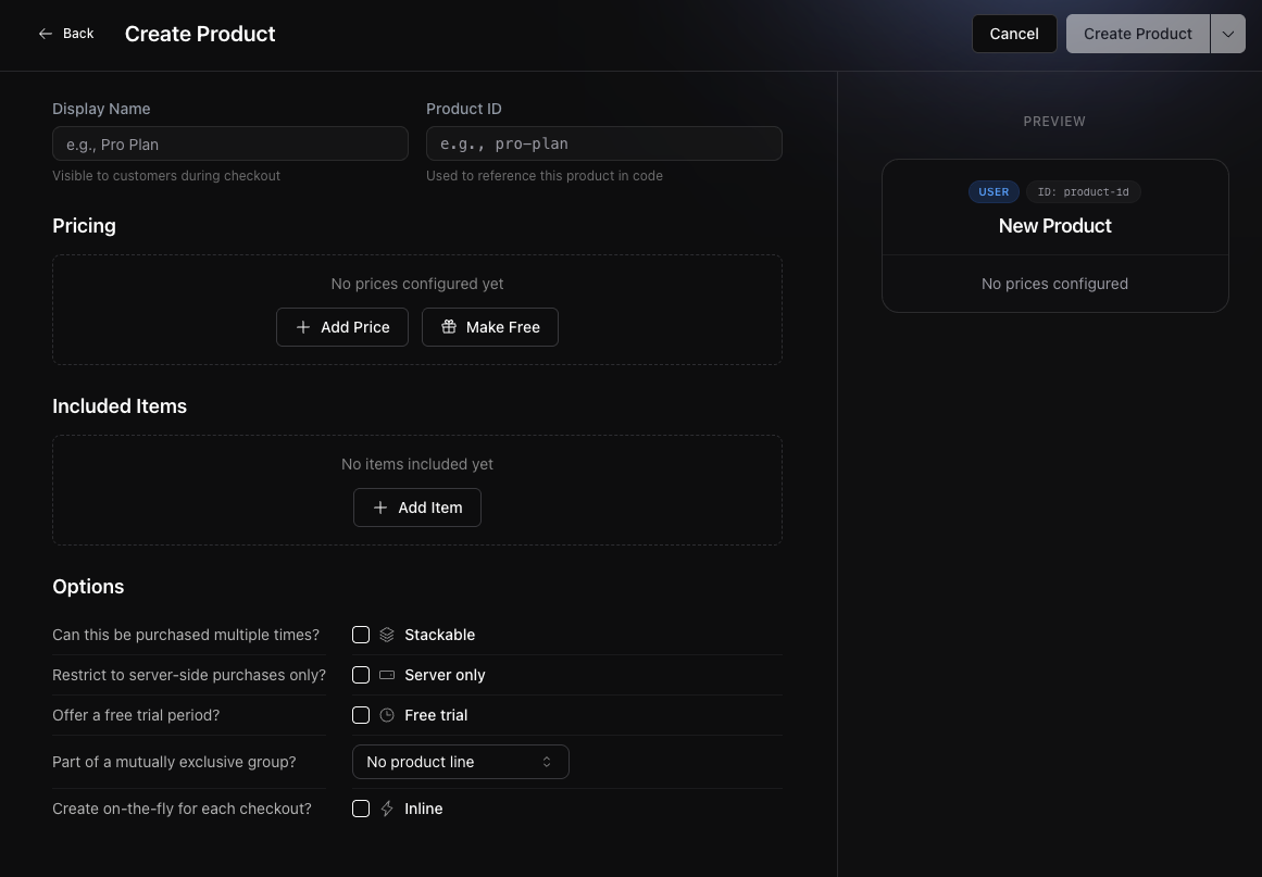 Create Product