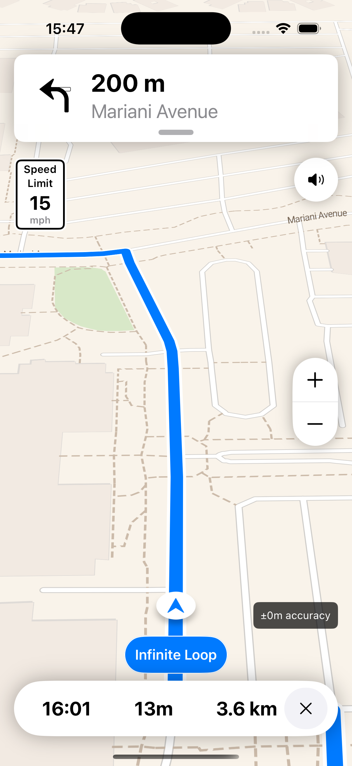 A screenshot of a demo application running on iOS