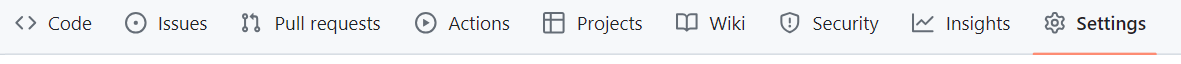 Screenshot of GitHub, highlighting the Settings link