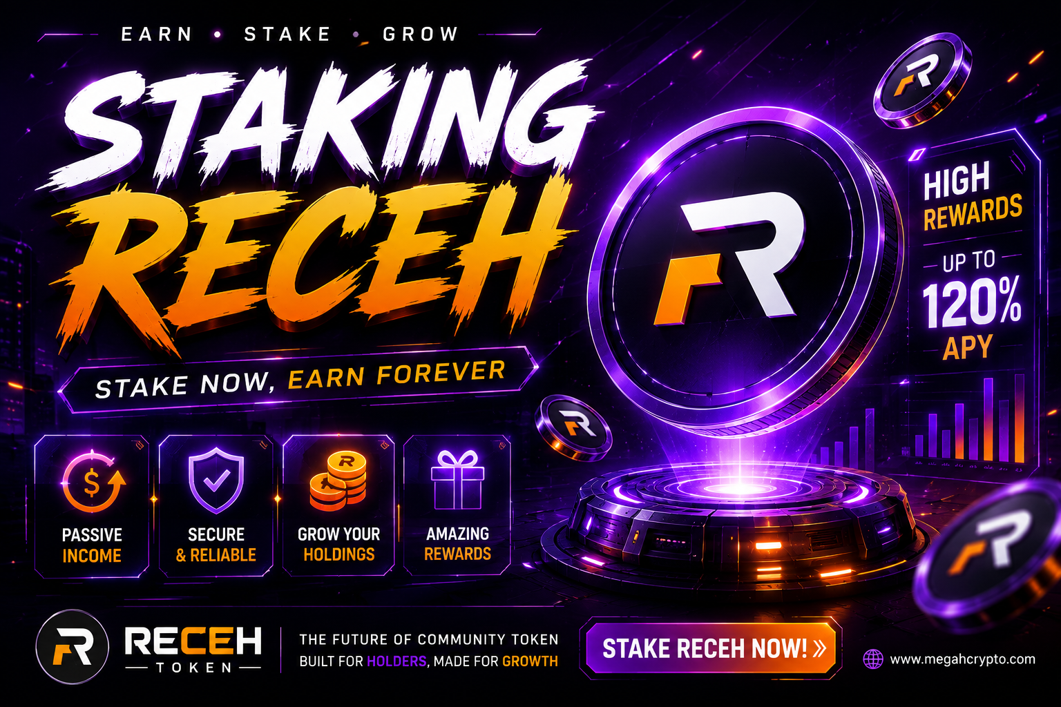 RECEH Staking Banner — Stake RECEH Earn RECEH di BSC