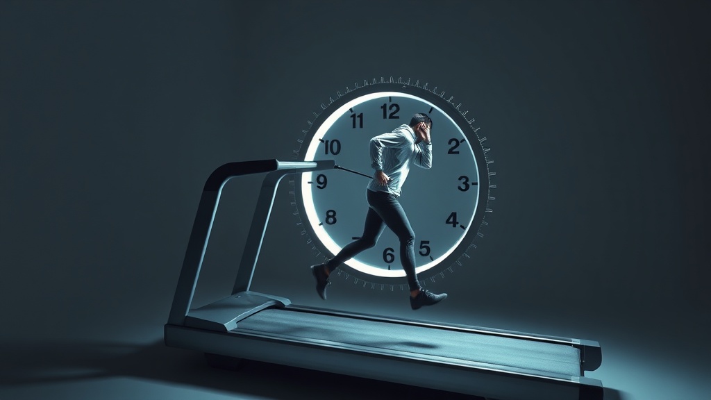 A conceptual representation of the 'hustle culture' as a treadmill.