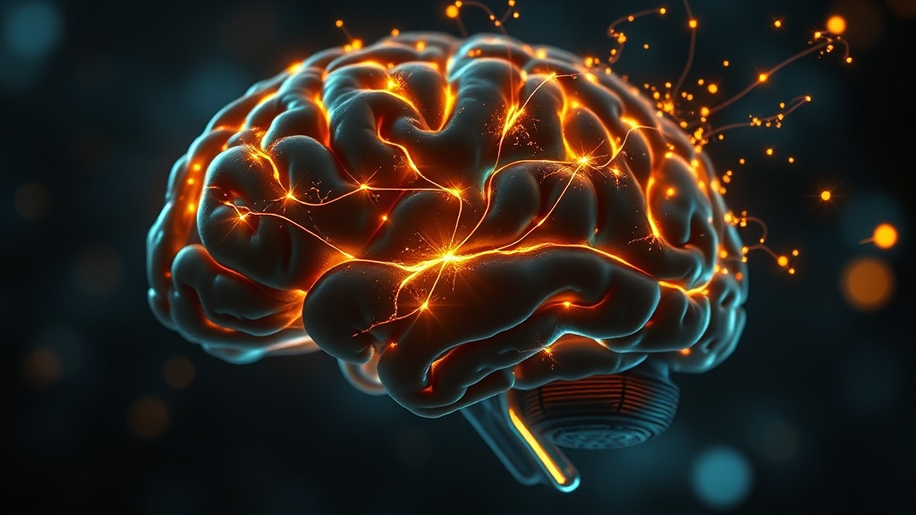 A conceptual illustration representing the brain's interaction with memories, showing connections between memory centers and reward centers.