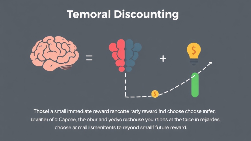 Zaman tutarsızlığı (temporal discounting) kavramını anlatan bir grafik illüstrasyon.