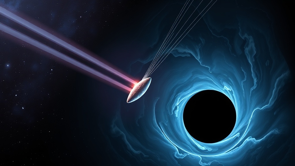 Conceptual illustration of spaghettification near a black hole.