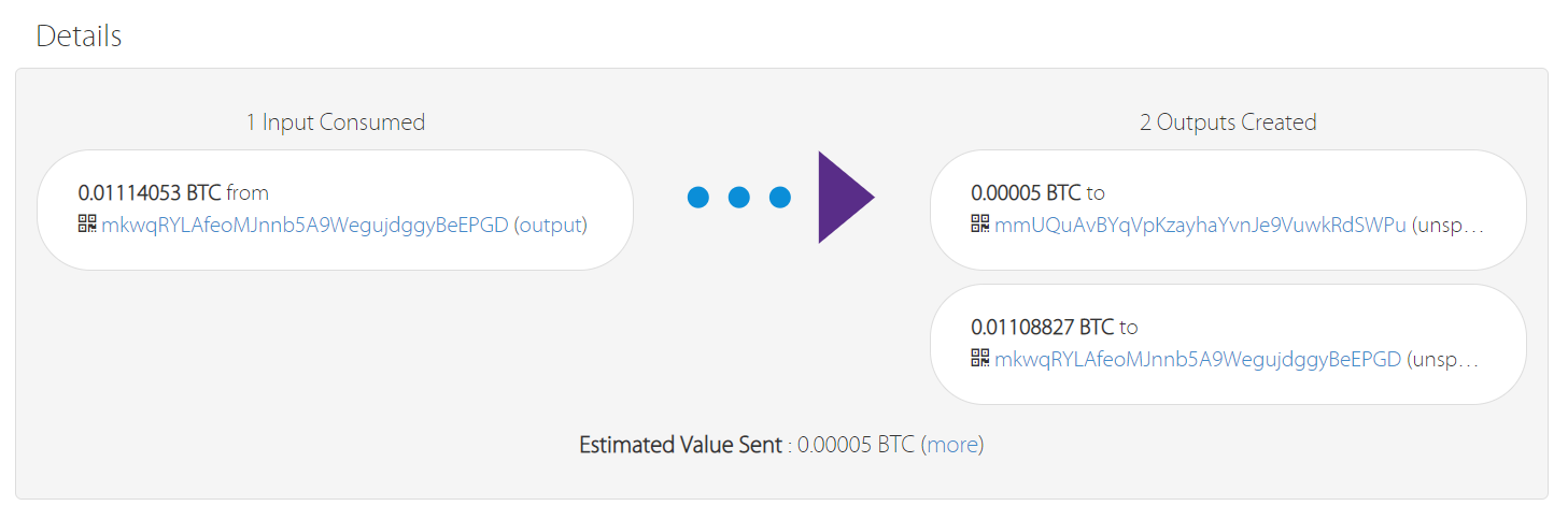 BTC Transaction Output