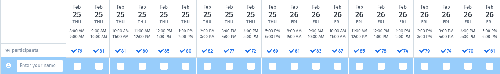 Doodle Time Slots